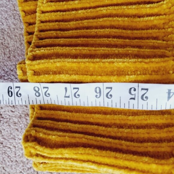 Modcloth Mustard Velvet Chenille Oversized Chunky Soft Librarian Boho Cardigan S - Picture 7 of 9